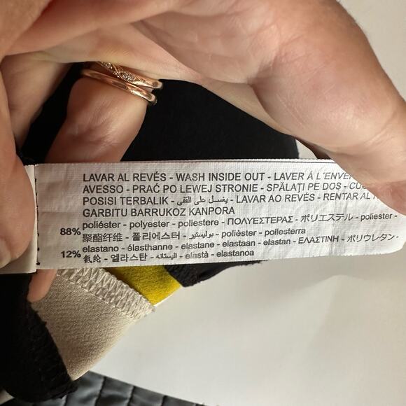 ZARA High Waisted with Side Stripe Trouser Pant Women’s size Medium black jogger - Picture 12 of 14